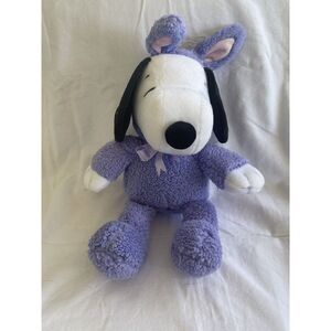 HALLMARK PLUSH PEANUTS EASTER SNOOPY 11" Wearing Purple Bunny Rabbit Suit NWT